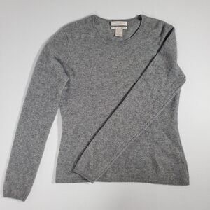 Fiona Women’s Cashmere Sweater Large Gray Minimalist Pullover Crew Neck  Soft